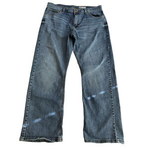 Wrangler Relaxed Boot Jeans 36/30 Blue 112344984 Dark Wash Western Cowboy Retro